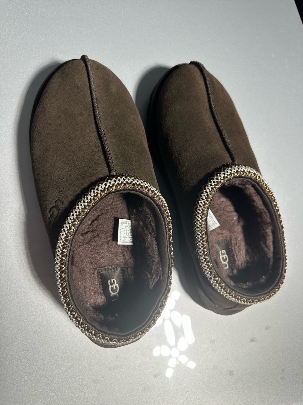 UGG Dark Brown Tasman Slippers